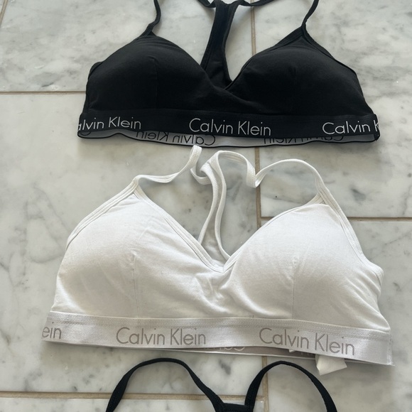 Calvin Klein Black and White Bralette Trio - Picture 2 of 3